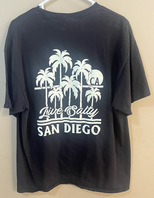 Vintage Delta Pro Weight San Diego Live Salty CA Palm Tree Back Graphic Tee XL