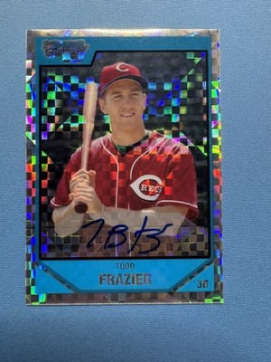2007 Bowman Draft Chrome Picks Rookie X-Fractor Todd Frazier Auto 1f5s /225