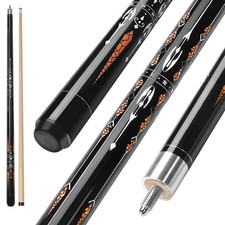 Winucue Pool Cue, 58" Billiard Cue Stick 2-Piece 13mm Maple Wood Orange 18oz 