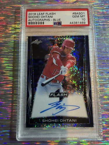 Shohei Ohtani 2018 Leaf Flash Autograph Blue /50 Rookie Auto PSA 10 💎🐐📈