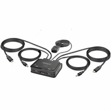 StarTech 2-Port USB-C Cable KVM Switch 4K 60Hz DisplayPort Output Compact KVM