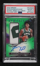 2022-23 Panini Origins Rookie Jersey Green 5/5 MarJon Beauchamp PSA 8 Auto 16m4