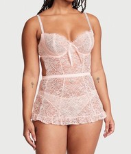 BRAND NEW Victoria's Secret Wicked Rose Lace Apron Set Rhinestone Straps