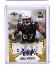 Osirus Mitchell RC 2021 Leaf Draft #BA-OM1 Gold Auto Mississippi State Bulldogs