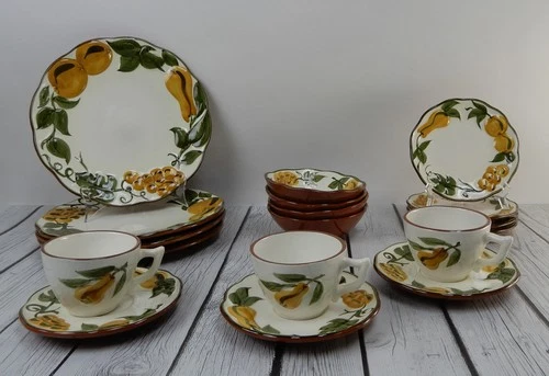 18 Piece Hand Painted STANGL "Sculptured Fruit" Pattern