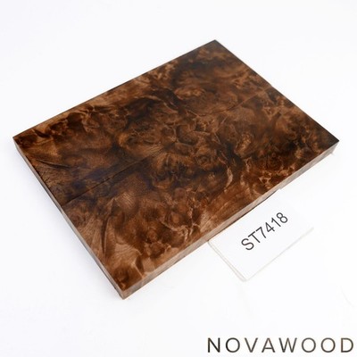 WALNUSS WURZEL MASER SCHALENPAAR STABILISIERT HOLZ SCALES WALNUT BURL ST7418