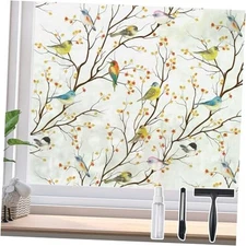  Window Privacy Cling Film with Installation Tools, Stained 17.7" x 78.7" A