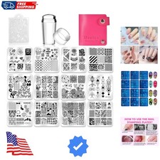 Nail Stamping Plates Set 12pcs Nail Plates 1stamper 1scraper 1storage bag Nai...