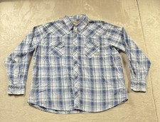 Vintage Wrangler Western Wrancher Pearl Snap Plaid Long Sleeve Shirt 2XL XXL 
