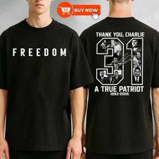 Freedom Charlie Kirk Two Side TShirt, Rest In Peace Charlie Kirk - FREE POSTAGE