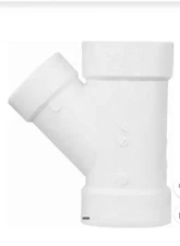 Charlotte Pipe 4" x 4" x 3" PVC DWV Hub x Hub x Hub Wye Reducing Fitting