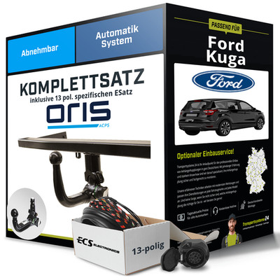 Für FORD Kuga II Typ DM2 Anhängerkupplung abnehmbar +eSatz 13pol 05.2012- AHK
