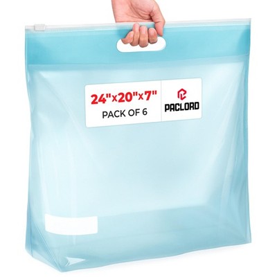 Large 24'' x 20'' (11 gallons) Slider Zip Lock Bags with Die-cut Handle, Pack o...