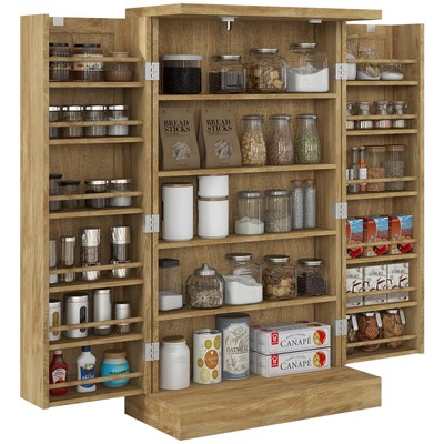 41 Kitchen Pantry Storage Cabinet, Freestanding Kitchen Cabinet with Double
