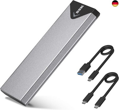Aluminium M.2 NVME SATA SSD Gehäuse Adapter, USB 3.2 Gen 2 (10 Gbit/s) auf PCI-E