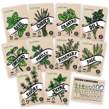 Culinary Herb Seeds Variety Pack 10 Spice Herbs Hydroponic Garden Indoors Hei...