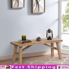 Rustic Solid Wood Farmhouse Bench Indoor Seating Decorative Furniture 43in Long