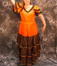 Costume ragazza salone donna selvaggio west spagnolo flamenco vestito fantasia palco ex noleggio