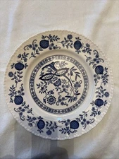 Vintage Enoch Wedgwood Blue Heritage Onion Dinner Plate 10 Inch Made In England