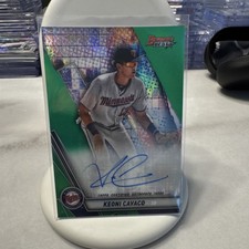 Topps Bowman's Best Keoni Cavaco Green Refractor Auto RC #B19-KC /99 Twins