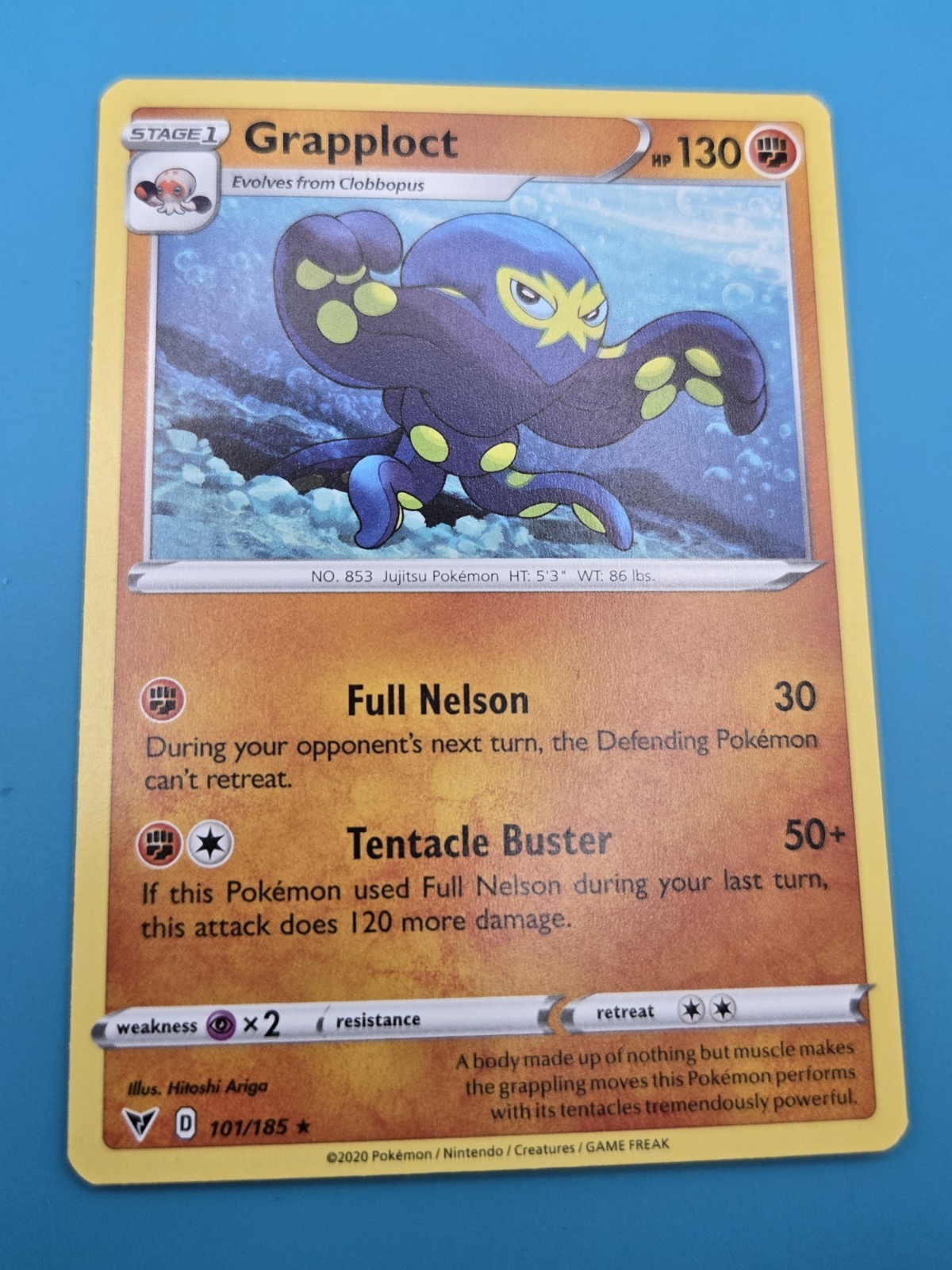 SWSH04: Vivid Voltage Grapploct 101/185 Rare Pokemon Card Regular NM