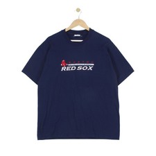 Vintage Lee Red Sox T-Shirt Mens Size L Blue Graphic Embroidered