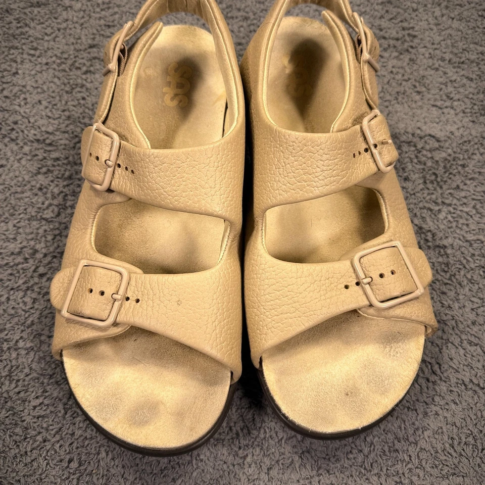 SAS Relaxed Sandals Womens Size 9 N Beige Tan Leather Comfort Buckle Adjustable - Image 4 of 4