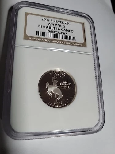 2007 S WYOMING Silver State Quarter Proof NGC PF69-Free Ship