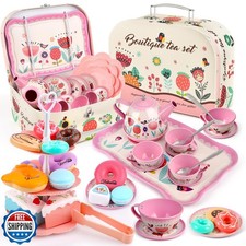 Tea Party Set for Little Girls, Flower Tea Sets Toys for Toddlers