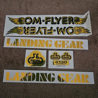 SE Racing ''OM FLYER'' decal set -Reflective Gold/Black (New)