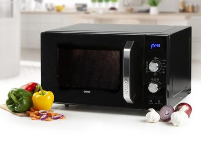 Mikrowelle 800 Watt Drehteller Auftaufunktion Schlusssignal 95 min Timer Domo