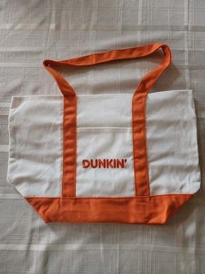 NEW 2026 Dunkin Donuts Collectable Canvas Tote - Orange And White In Hand