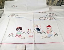 Hand Embroidered Infant Baby Sheet  Pillowcase Set Jiangsu China