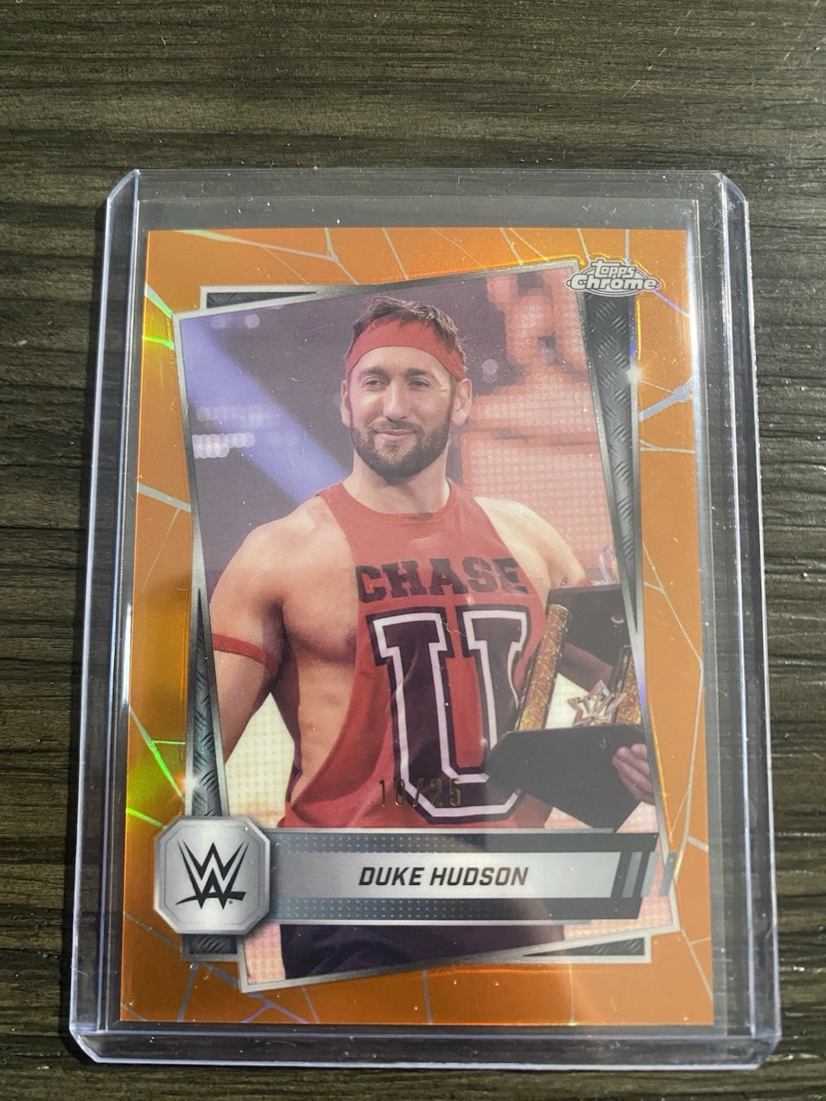 Duke Hudson 2025 Topps Chrome WWE True Orange Refractor #’ed 10/25 #112 NXT