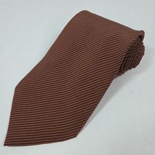GIORGIO ARMANI Made In Italy Burgundy Red Beige Striped Silk Tie Necktie 56"x4"