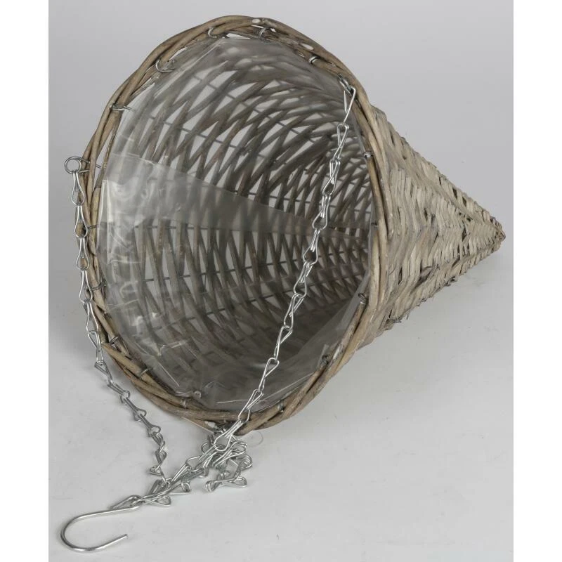 Blumenampel trichterform 30x78cm Übertopf zum Aufhängen Pflanzenkorb Deko Holz - Bild 2 von 3