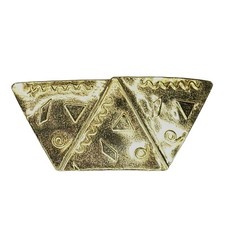 Vintage Large Gold Tone Hair Clip Barrette Squares Triangles Spirals