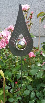 Skulptur Love Tropfen 80 cm Edelstahl Gartendekoration Beetstecker Gartenstecker