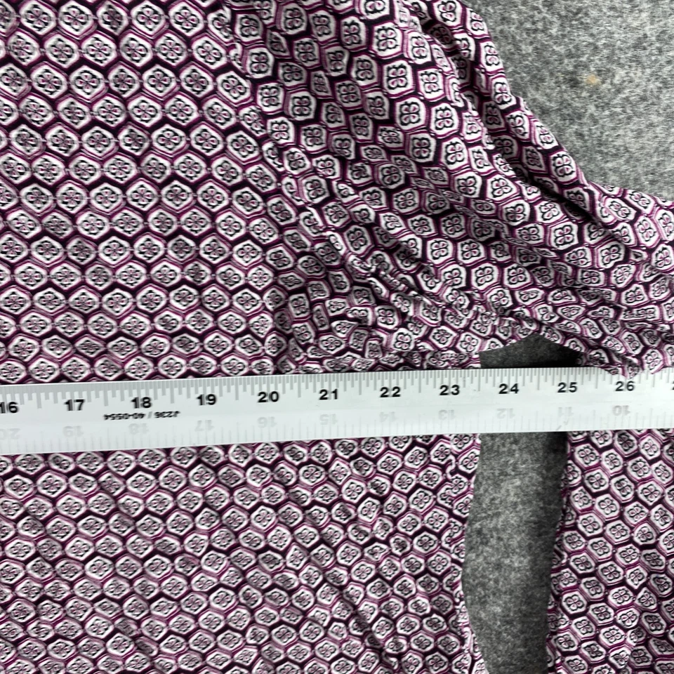 Blusa Dressbarn Mujer M Mediana Púrpura Geométrica Cuello en V Manga Larga Informal Foto 4 de 4