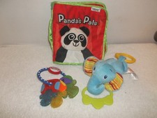 Lamaze Soft Book Bright Starts Elephant Rattle  Nuby Car Keys Teether Baby Toys