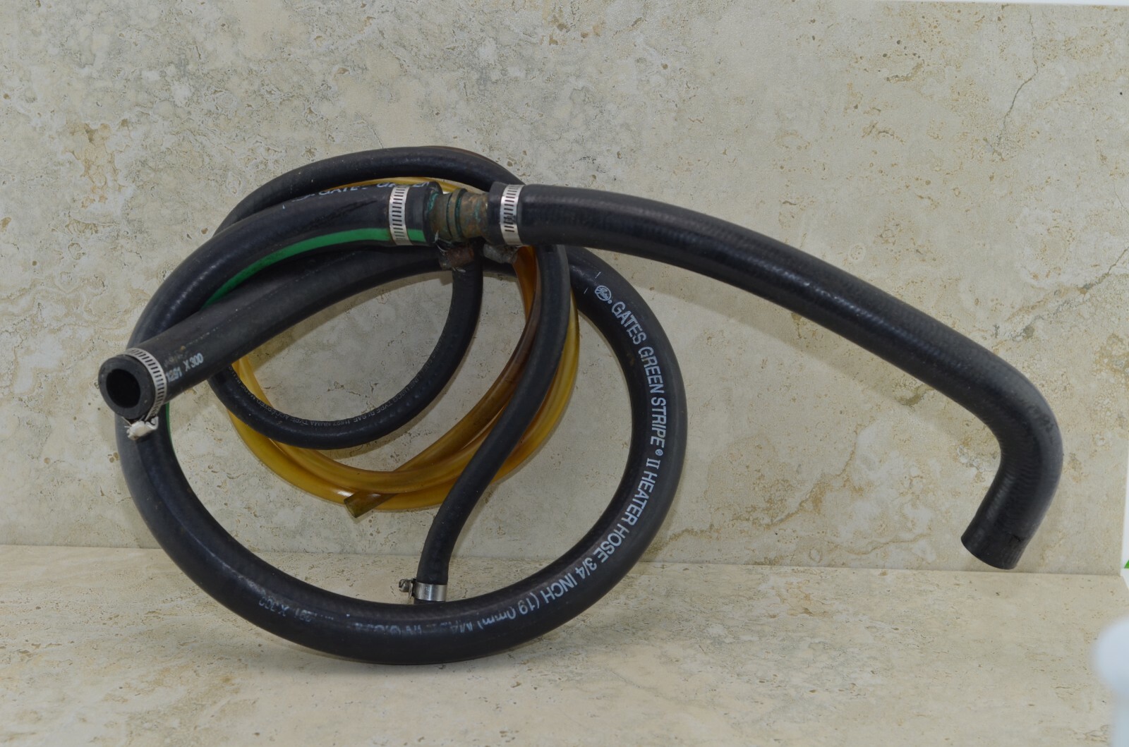 01 Seadoo GTX DI Gates Green Stripe Heater Hose 3/4 inch, 5/16 Marine