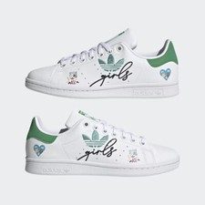 Adidas Kids Stan Smith "Girl Friends" Shoes, Cloud White