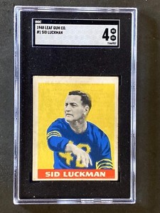 1948 Leaf #1 Sid Luckman RC SGC 4