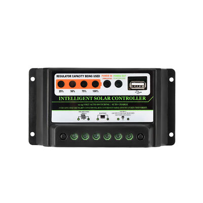 Solar Panel Charge Controller Regulator 12V/24V auto USB 30A Battery ...
