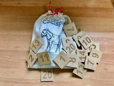 MULDE & ROSENKRANZ GMBH NEU**ESELSPIEL klein ° 61 MDF Steine Gelasert ° NEU ° Handarbeit-Stoffbeutel NEU