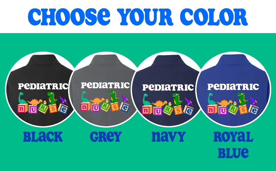 Personalized Pediatric Nurse Kids Dinosaurs Zip Up Fleece Jacket - Image 4 of 4