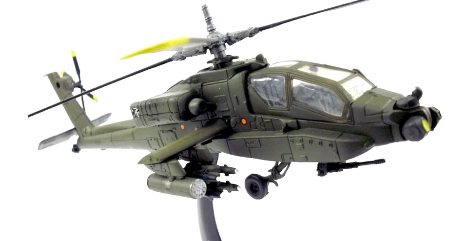 Nuevo helicóptero de ataque Apache AH-64 del ejército de Estados Unidos, escala 1:55, 10" de largo, metal fundido a presión Foto 3 de 4