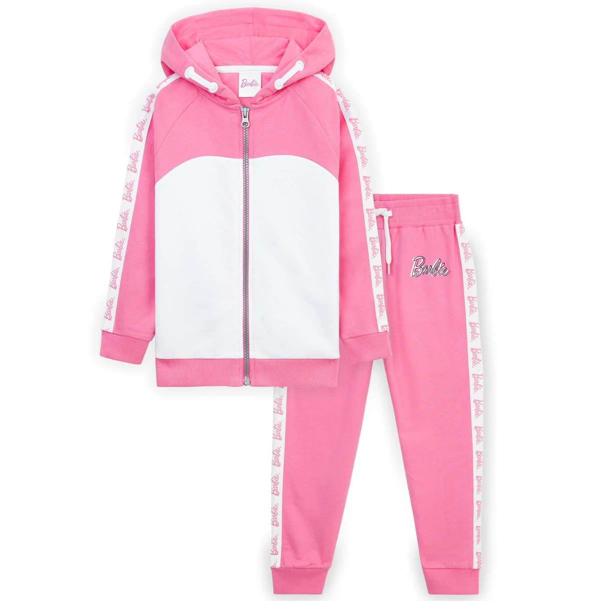 Barbie Fille Survêtements Ensemble Sweat À Capuche Zippé Bas De Survêtement  Rose