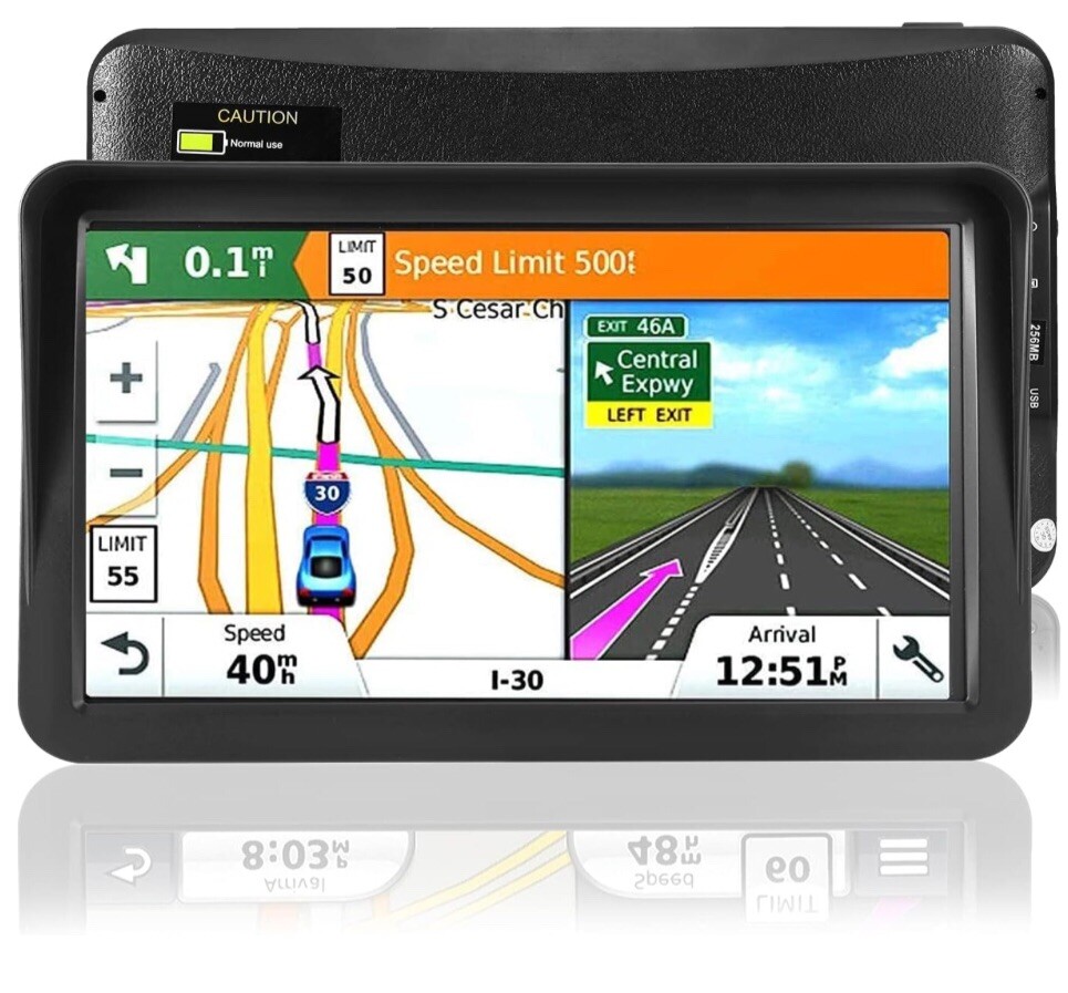 Navegación GPS Coche/Camión 9"" Pantalla Táctil 2024 Mapas Guía de Voz y Cámara de Velocidad