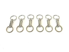 VINTAGE LOT OF 6 DUAL KEY RING DETACHABLE QUICK RELEASE KEY CHAIN PRE-OWNED